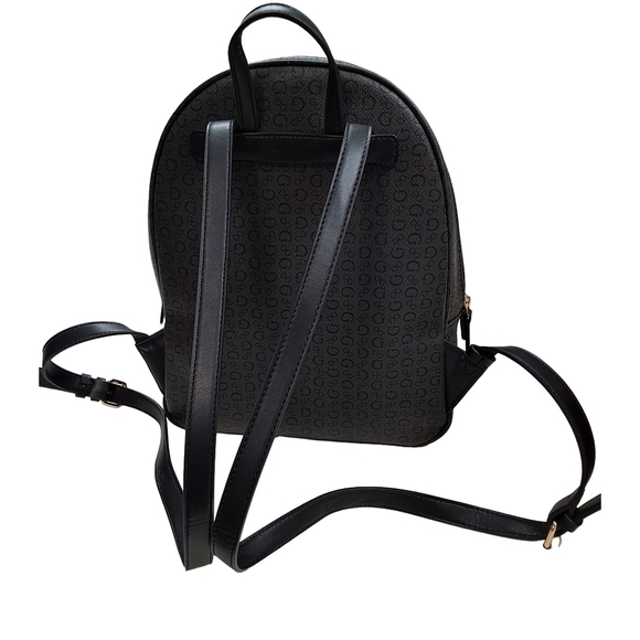 Guess Charcoal/Brown Monogram Backpack Adjustable Shoukder Straps - Picture 5 of 11